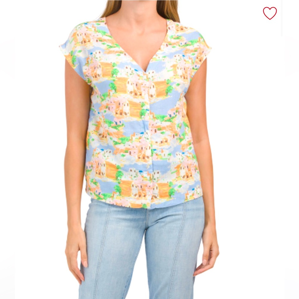 NWT Cynthia Rowley Linen Blend top